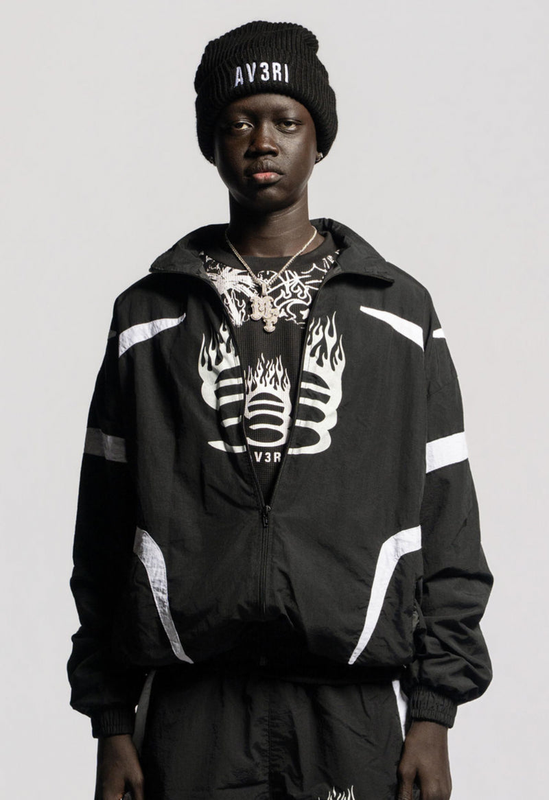 Black Nylon Track Jacket
