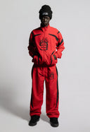 Red Nylon Track Pants